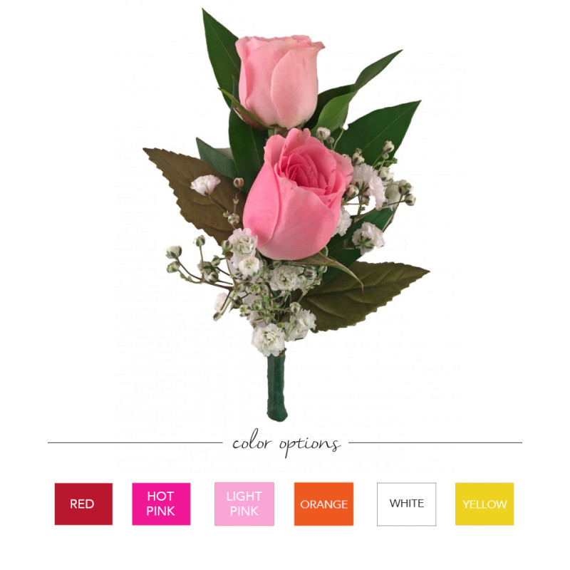 Two Miniature Rose Boutonniere - Same Day Delivery