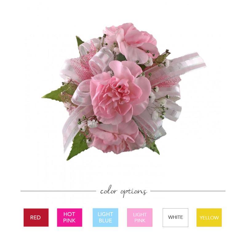 Three Mini Carnation Wrist Corsage - Same Day Delivery