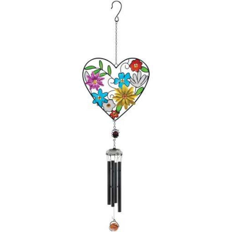 Flower Heart Wind Garden Chime - Same Day Delivery