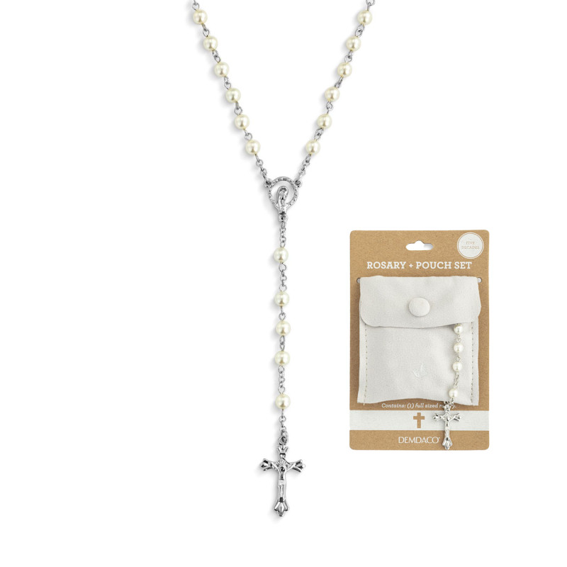 Pearl Rosary and Pouch - Same Day Delivery