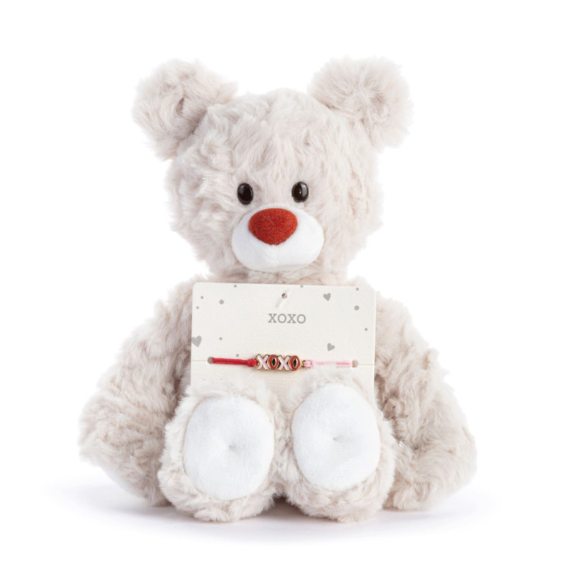 XOXO Cream Bear with Bracelet - Same Day Delivery