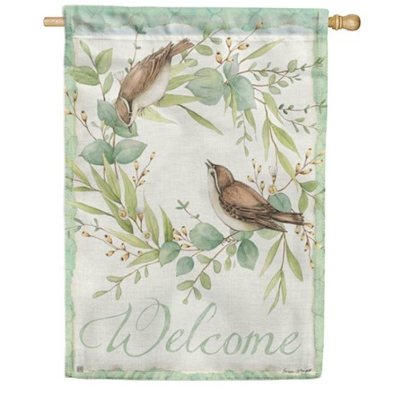 Eucalyptus Wreath House Flag - Same Day Delivery
