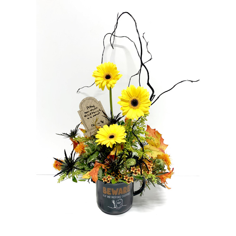 Beware of Me Before Coffee Arrangement - Same Day Delivery