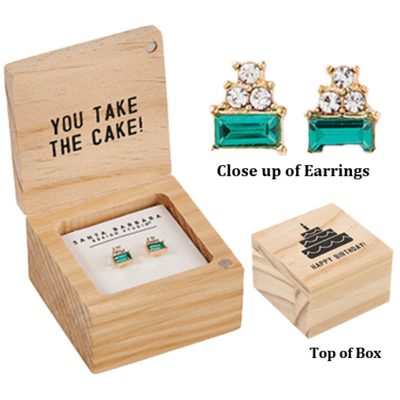 Treasure Box Earrings - Happy Birthday - Same Day Delivery
