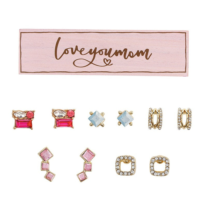 Love You Mom Bling Boxed Earring Set - Same Day Delivery