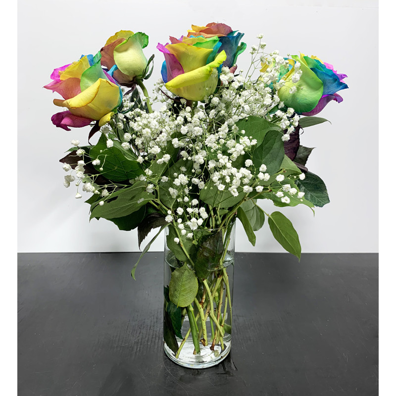 Over the Rainbow Roses - Same Day Delivery