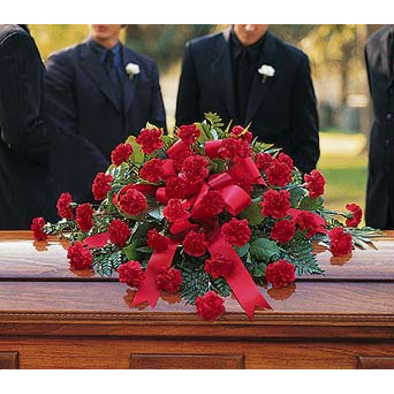Red Regards Casket Spray - Same Day Delivery