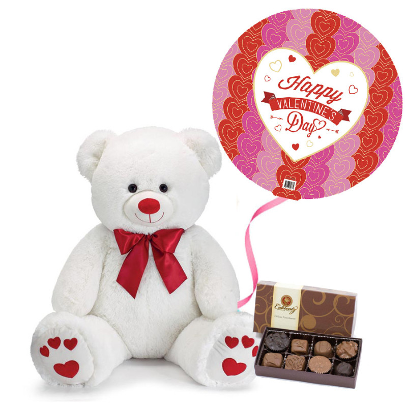 Teddy Bear Valentine Hugs Package - Same Day Delivery
