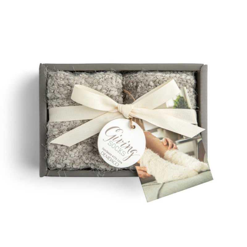 Gray Giving Socks with Grippers - Same Day Delivery