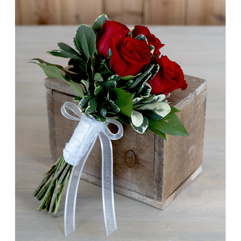 Red Rose Prom Handtied Bouquet - Same Day Delivery