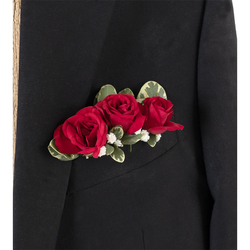 Mini Red Rose Pocket Square - Same Day Delivery
